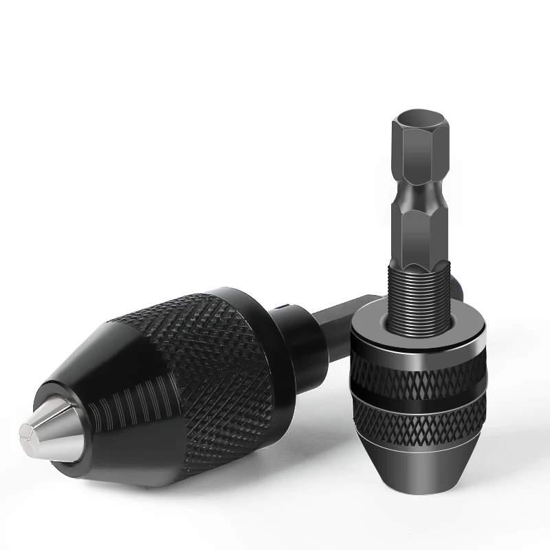 

Mini Keyless Drill Chuck 0.3-8mm Self-Tighten Electric Drill Bits Collet Fixture Tools 1/4" Hex Shank Quick Change Converter