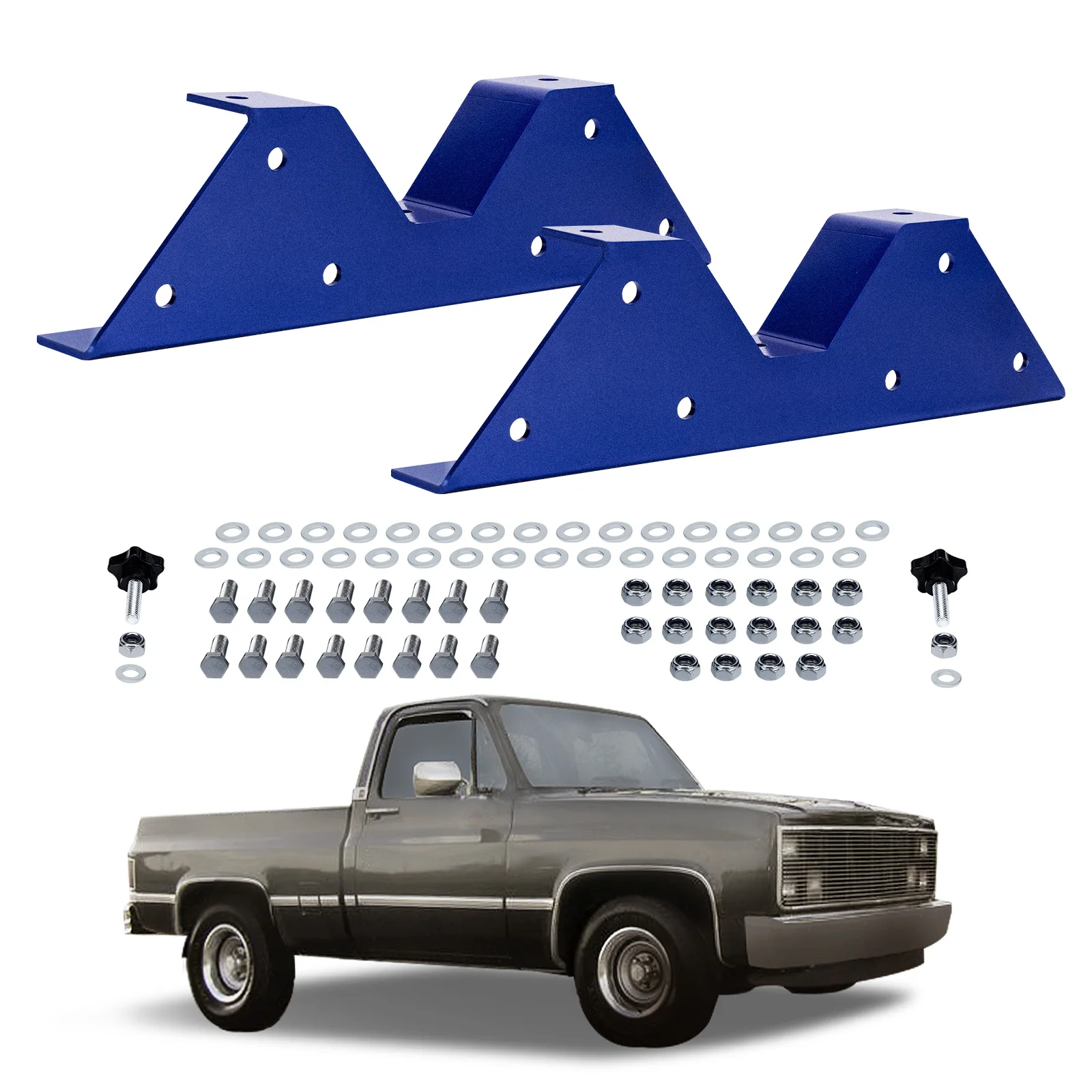 

Rear C-notch Lowering Kit For Chevrolet C10 GMC C15 2WD 73-87 Powder Coated
