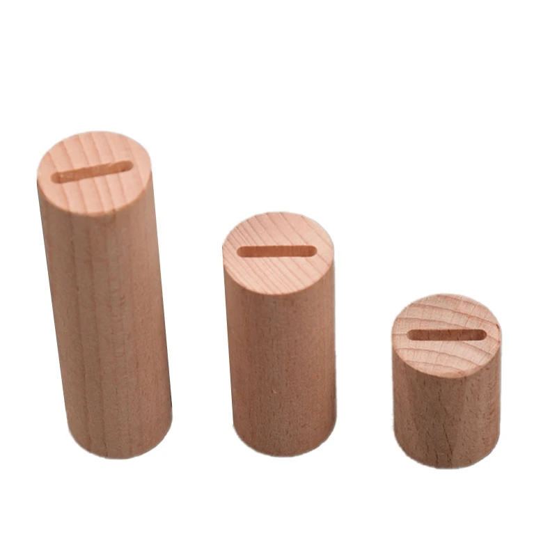 

3 Pieces Solid Wood Ring Display Organizer Stand Cylindrical Jewelry Showcase Ring Display Showcase Storage Supplies 124A