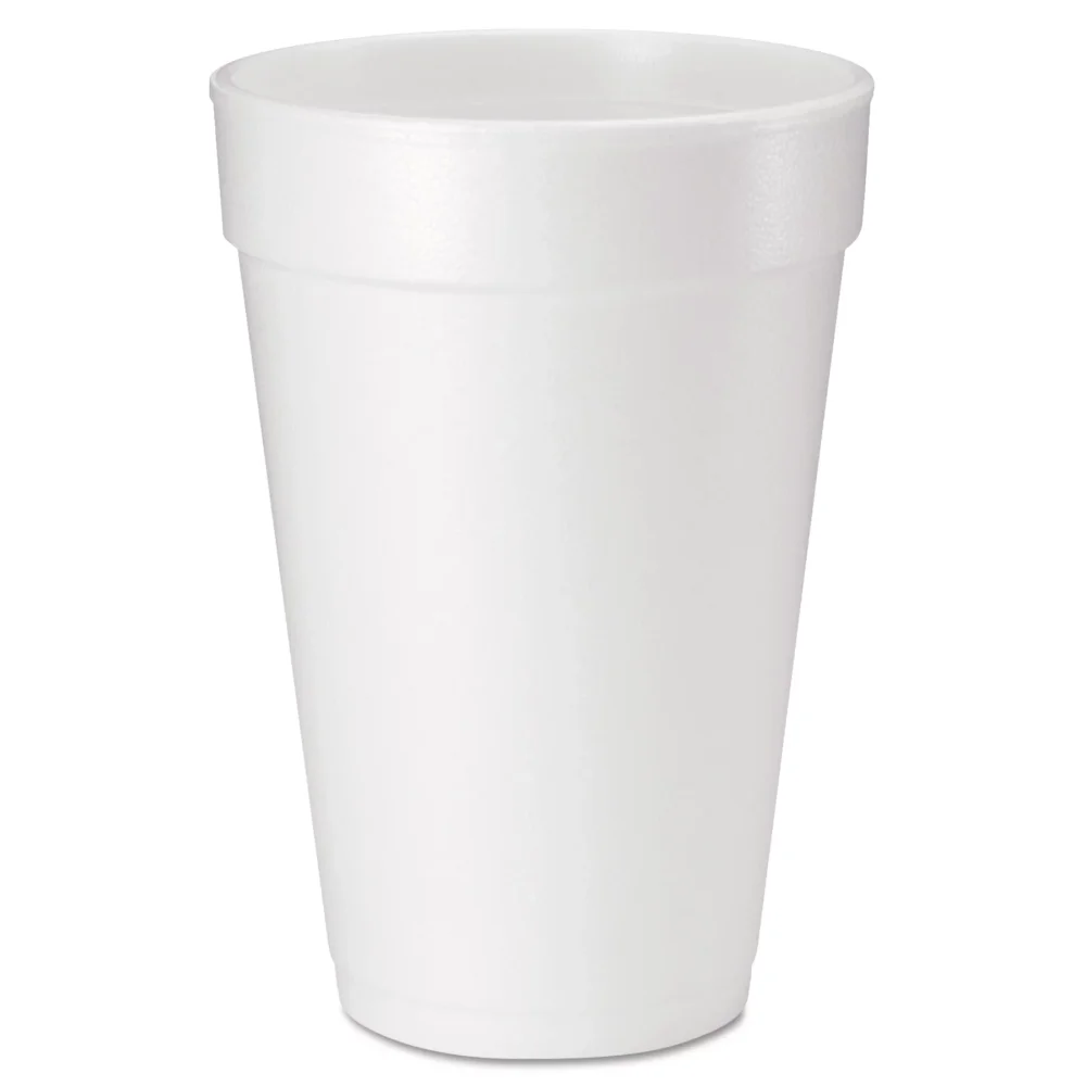 

Plastic Cup Dart Drink Foam Cups, 16 Oz, White, 20/Bag, 25 Bags/Carton