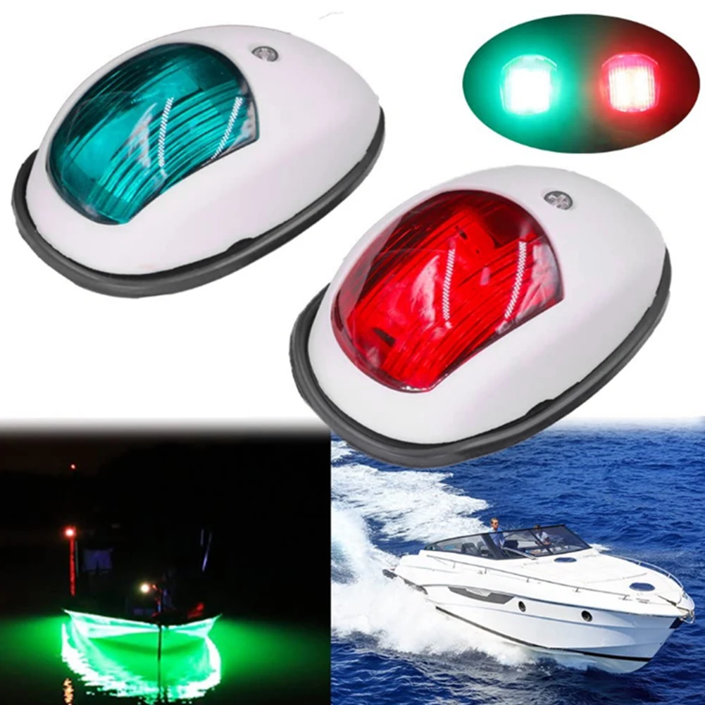 

2pcs Universal Red Green LED Navigation Light Signal Warning Lamp 12V for Marine Fishing Boat Yacht Car Truck Trailer
