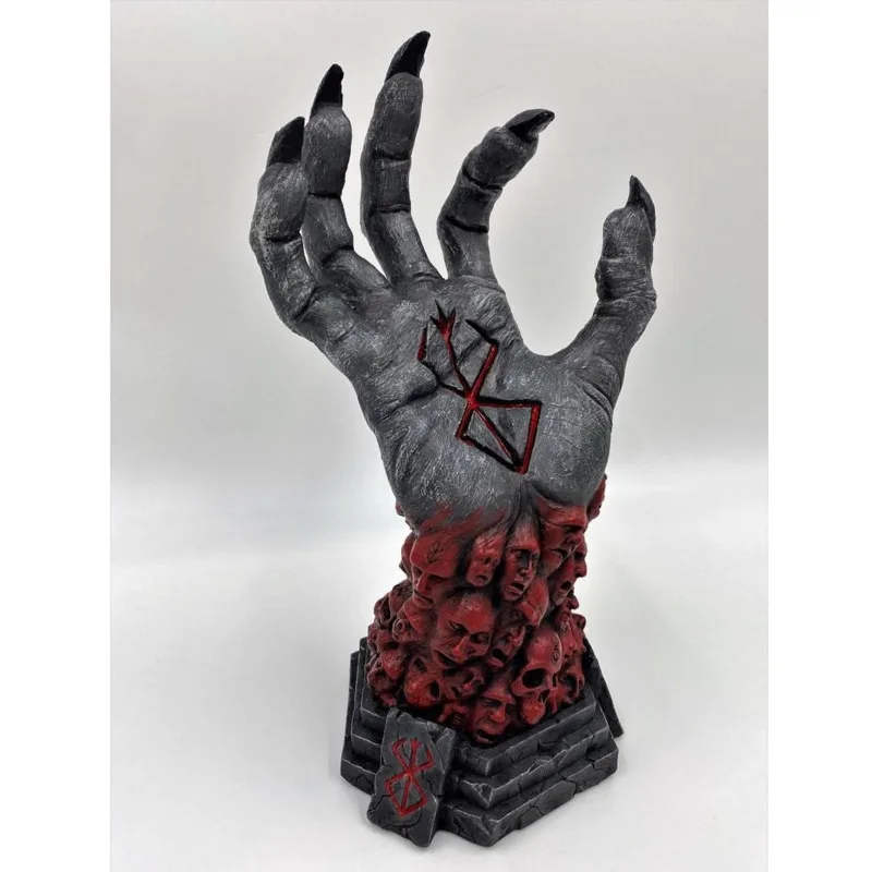 

Mad God Grim Reaper Devil's Right Hand Of Berserk Skull Rune Sculpture Resin Crafts Halloween Fear Desktop Ornament Home Decor