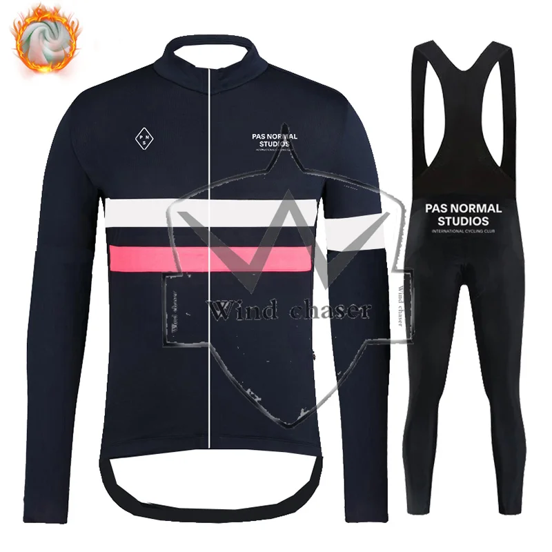 

PAS NORMAL STUDIOS 2023 Winter Men Long Sleeve PNS Cycling Jersey Set Fleece Bike Clothes Ropa Maillot Ciclismo MTB Clothing
