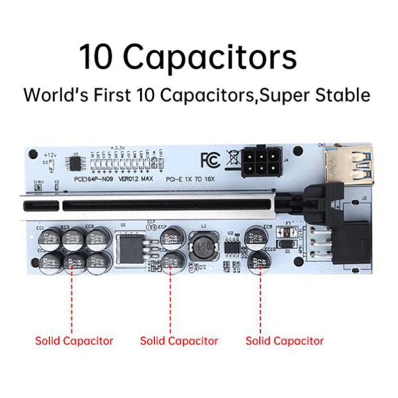 VER012 MAX GPU Riser для видеокарты PCI-E 012 Pci Express USB 3.0 Кабель 1X–16X добычи BTC