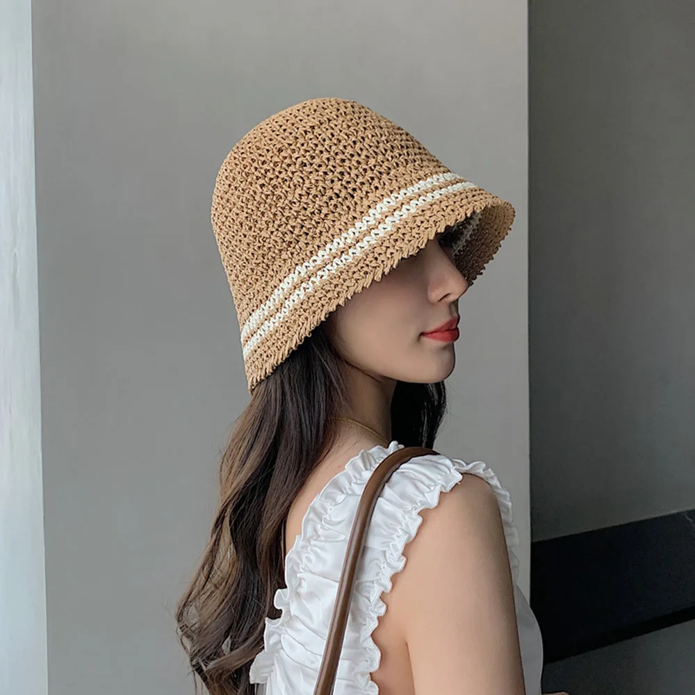 

100% RAFFIA women's beach 2022 Bucket hat Women hat summer hat Beach outing straw hat women Fisherman hat ladies sunshade hat