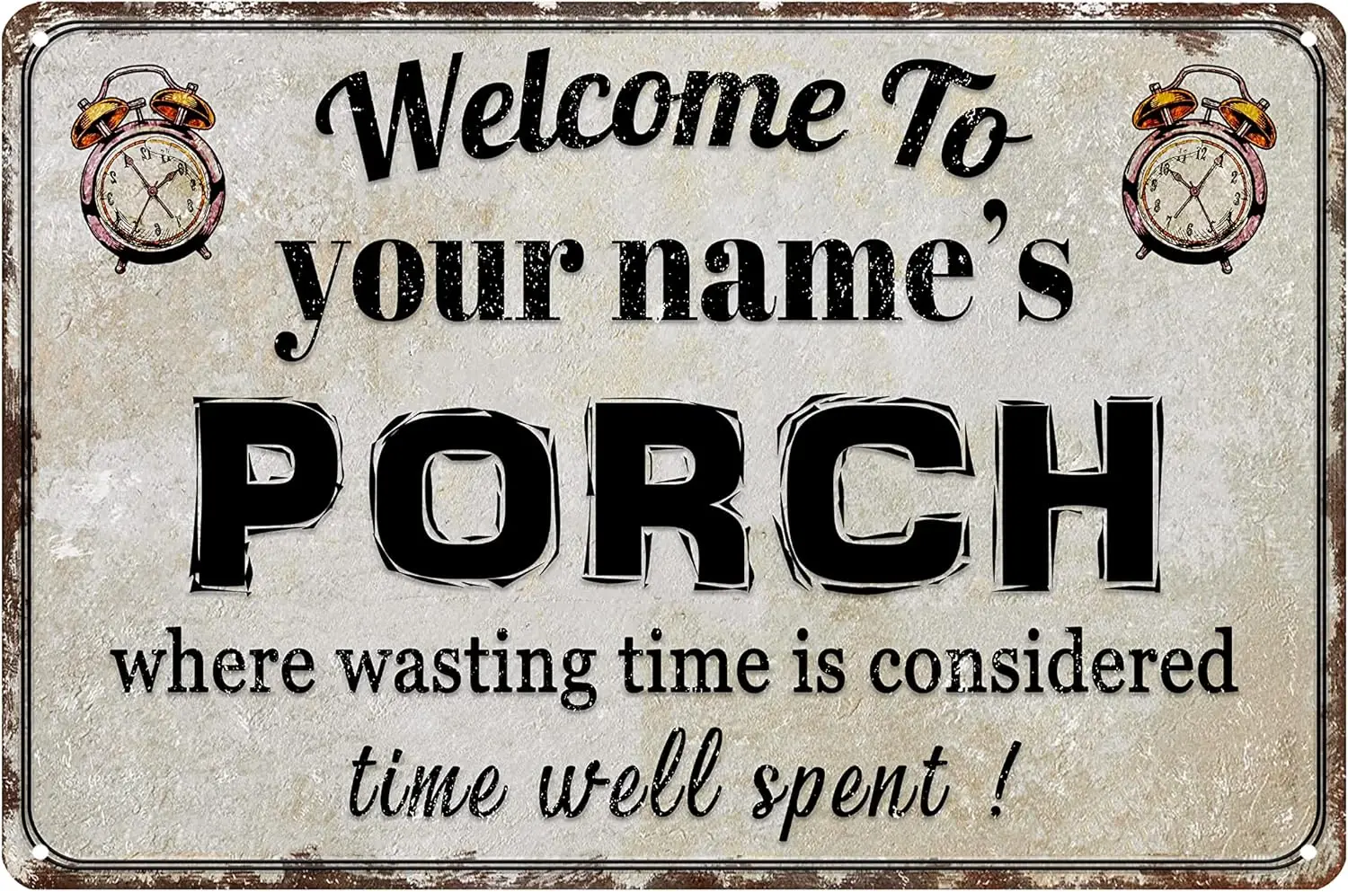 Ctom Porch Sgn Персонализированный Nme lumnum Retro Wll декор - где wsg tme s Consdered хорошо spent!