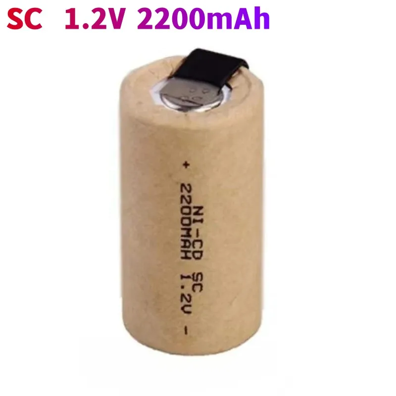 

Pieces Screwdriver Electric Drill SC Batteries 1.2 V 2200mah Sub C Ni-Cd Rechargeable Battey with Tab Power Tool NiCd SUBC Cells