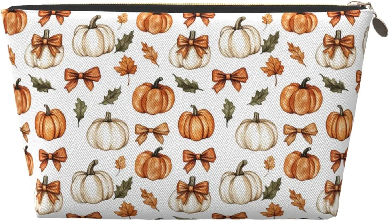 Косметичка на День Благодарения тыква осенний лист бант косметичка дорожный