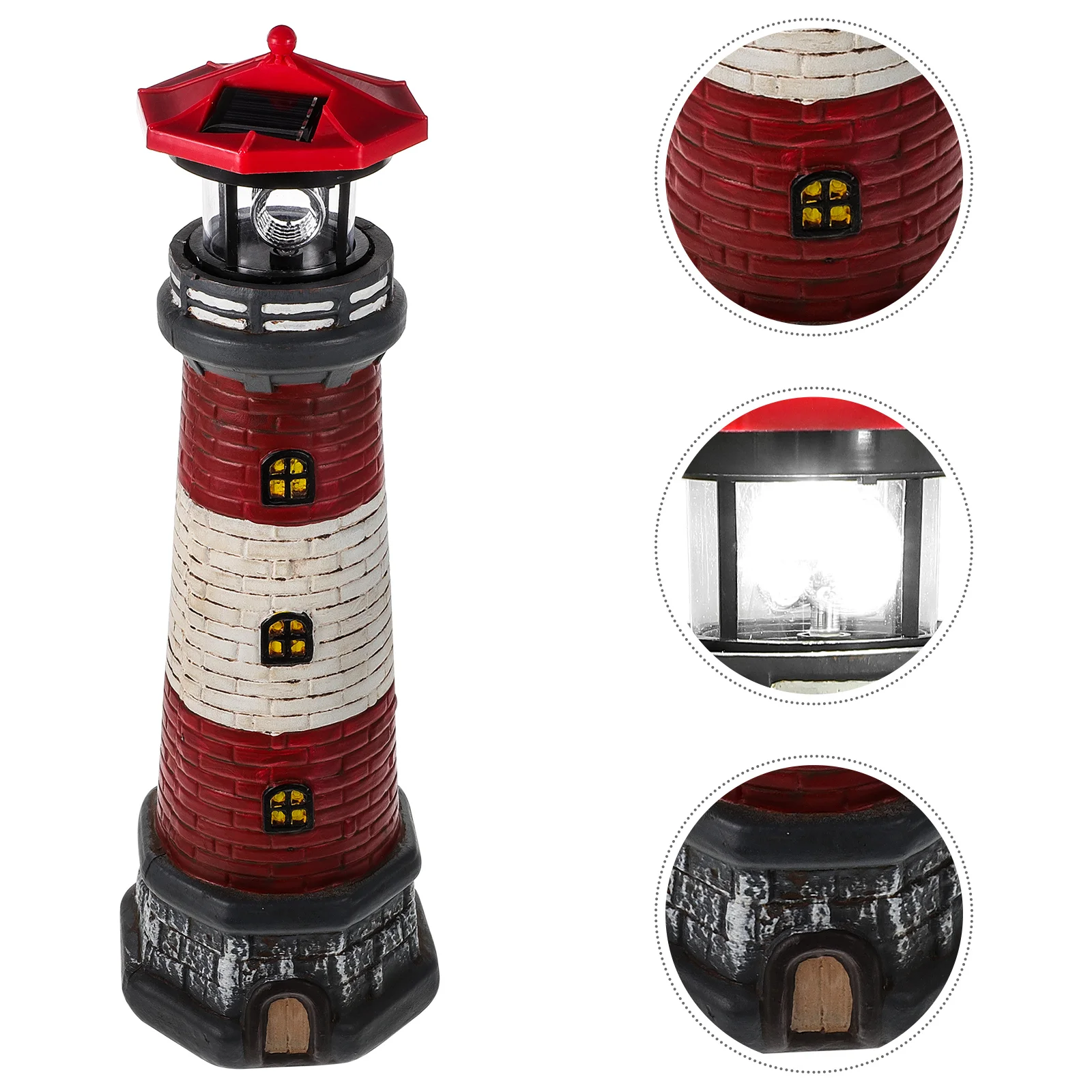

Waterproof Solar Lights Outdoor Tower Ornaments Garden Lighthouse Resin Craft Adornment Lawn Glowing Statue Decoration Figurine
