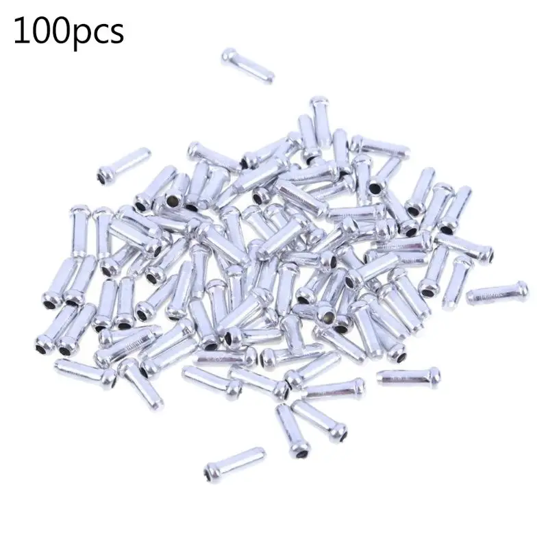 

100pcs Bicycle Brake Wire End MTB Road Bike Brake Cable End Tips Crimp
