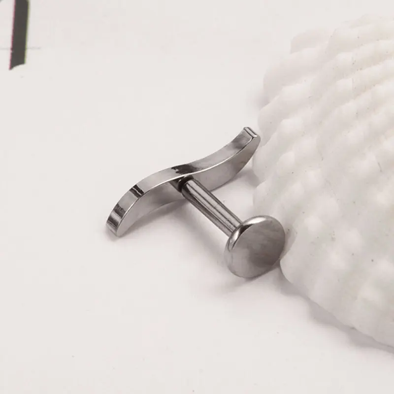 G23 Titanium Helix Ear Piercing 16G Internal Thread Nose Leaf Piercing Luxury Ladies S-Type Zircon Tragus Piercing Body Jewelry