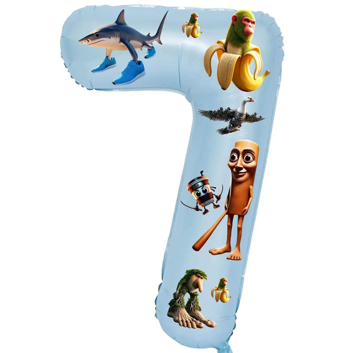 Итальянская тема мозга, 32-дюймовые воздушные шары с номерами итальянскими наклейками Brainrot, декор на день рождения, Хэллоуин, Пасха, Рождество