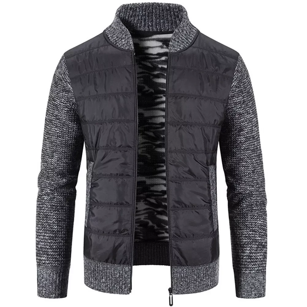 And Autumn Korean Loose Sweater, Wearing Winter Thickened Splicing Coat Sweater Men's Spring