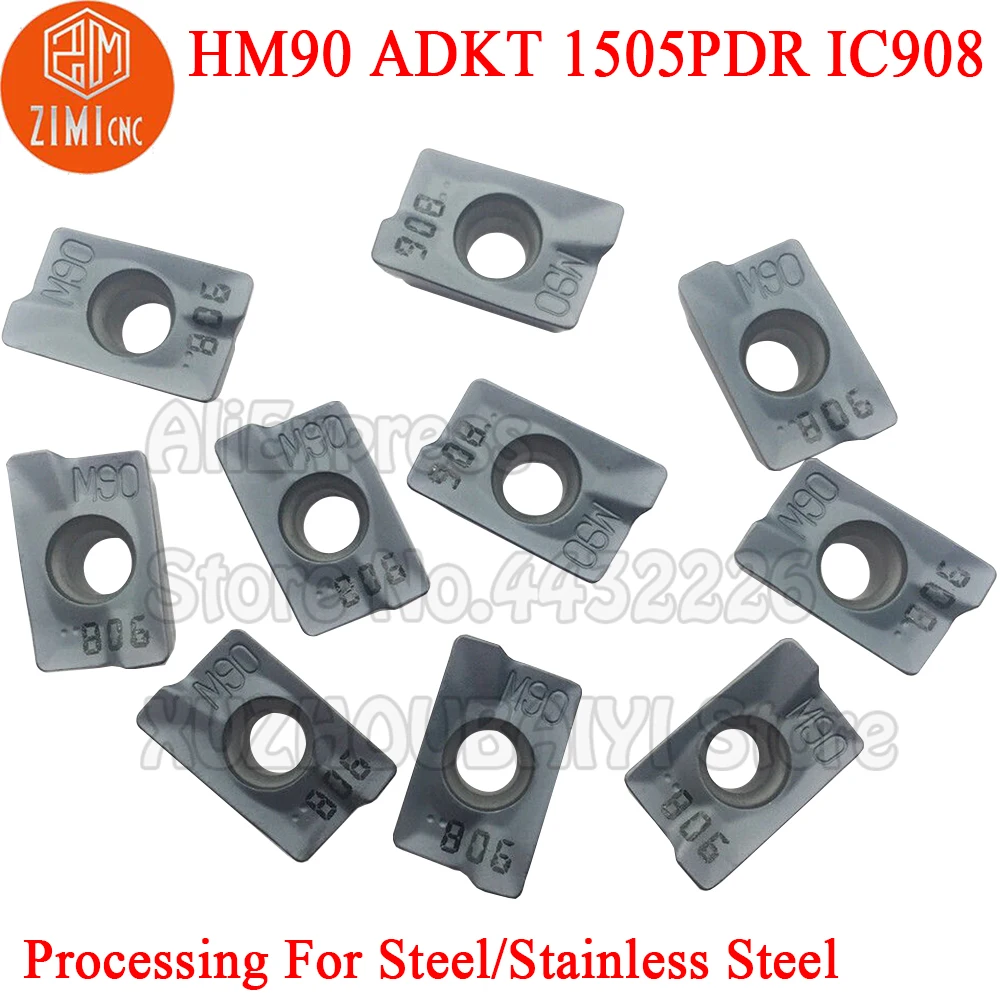 

10pcs HM90 ADKT1505PDR IC908 ADKT1505 Carbide Milling inserts turning tool lathe cutter milling cutter CNC cutting ADKT 1505