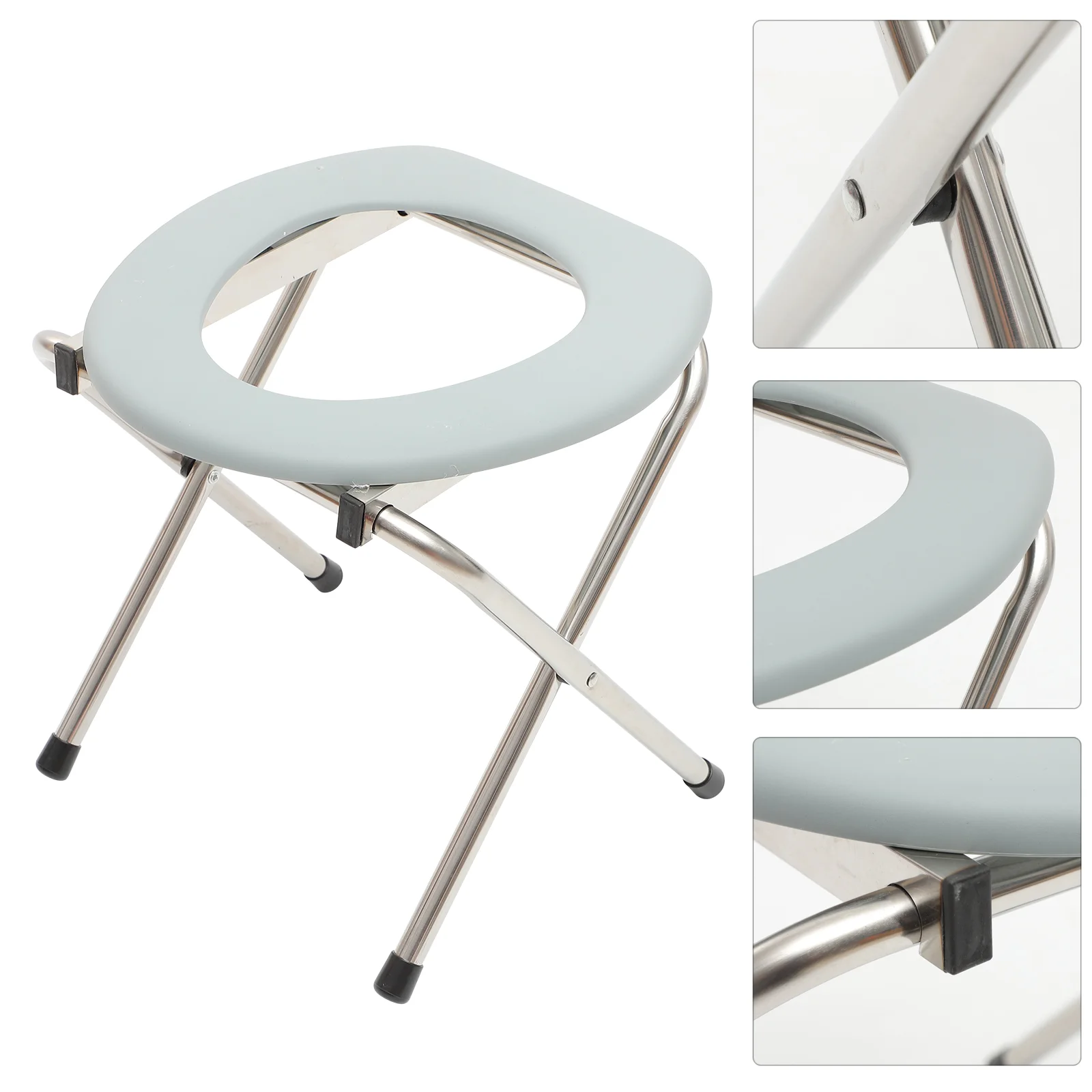 

1pc Stable Toilet Chair Foldable Portable Toilet Stool Bathroom Commode Chair for The Elderly