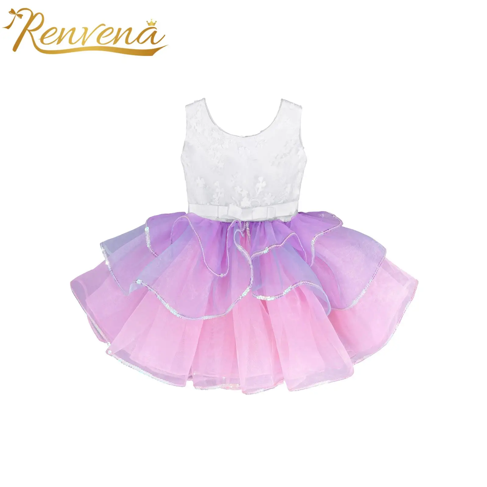 

3M-24M Infants Girls Princess Christening Dress V Neck Sleeveless Dresses for Wedding Birthday Party Baby Shower Baptism Wear