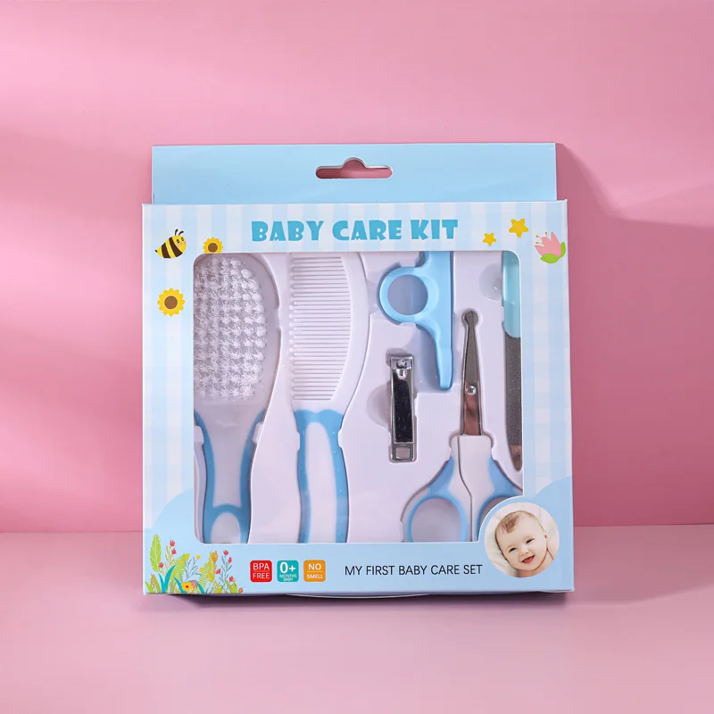 

6pcs/Set Newborn Baby Kids Nail Hair Health Care Thermometer Grooming Brush Kit Care Baby Essentials Newborn Material Safety