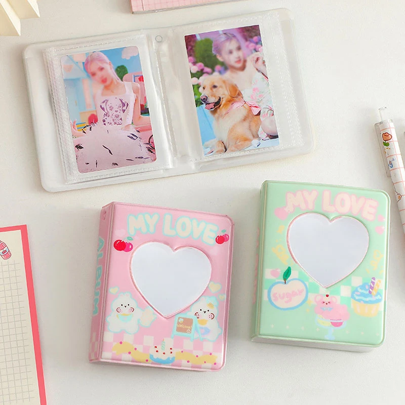 

New Photo Album 3 Inch Love Heart Hollow Kpop Idol Cards Binder Name Card Book Photo Album Card Photocard ID Holder 40 Pockets