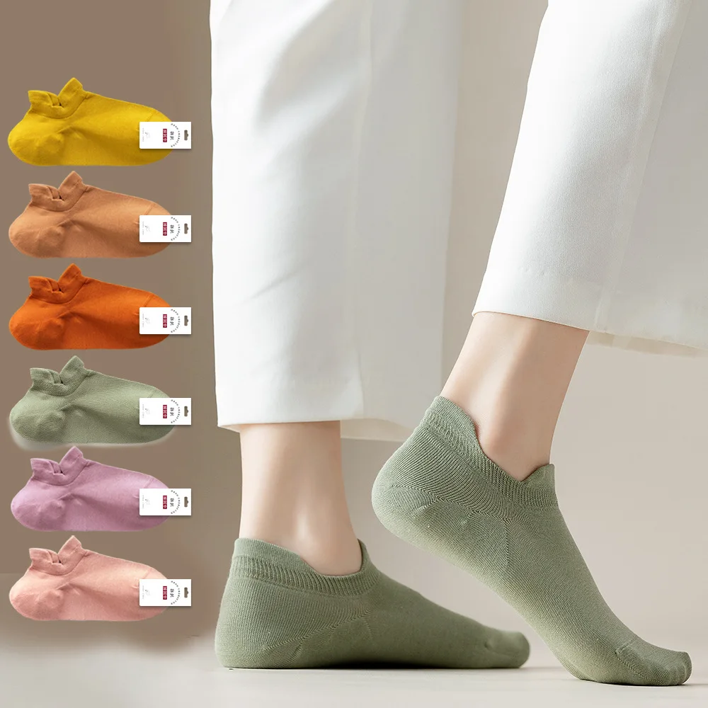 Socks Made Of Pure Cotton Socks In The Spring And Autumn Air spring summer Pure color Thin Cotton Hosiery For Ship Stealth