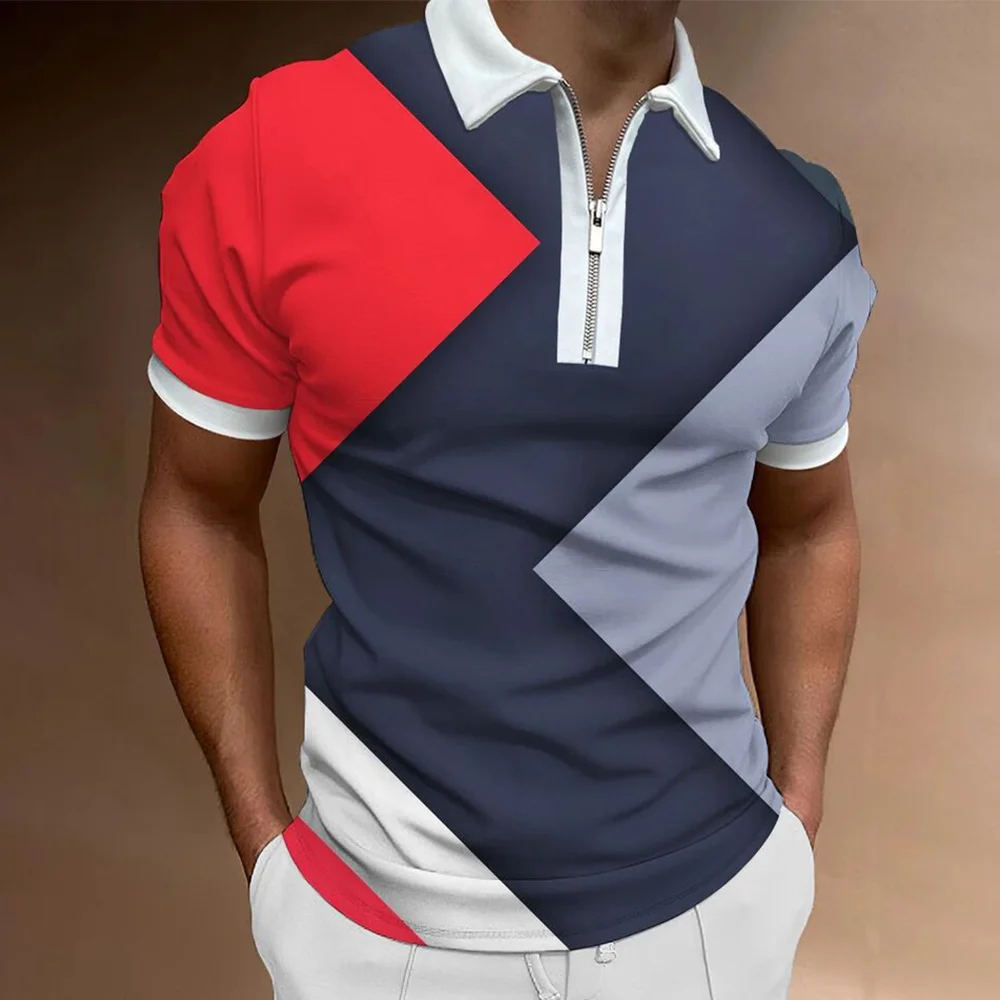 

Dropshipping Summer Men's Polo Shirt Men's Clothing Polo Shirts Streetwear Collar Zipper Prom Casual Polo Tops shirts for men