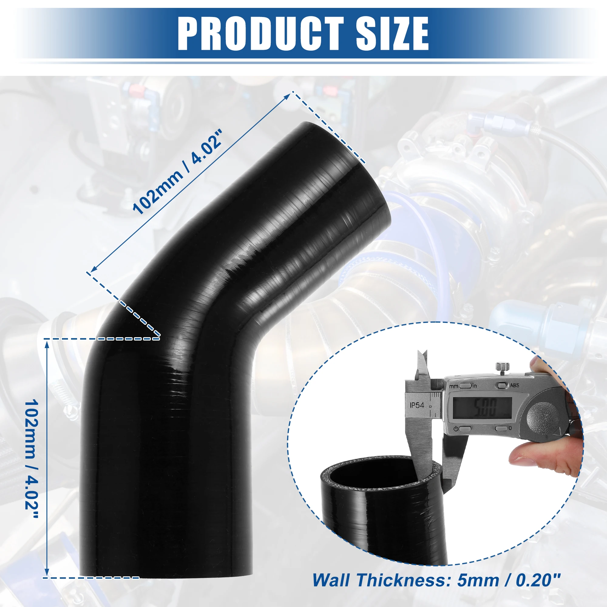 

UXCELL 45 градусов 51 мм-63 мм 70 мм-76 мм ID 4-слойный автомобильный редуктор локтя интеркулер впускная труба