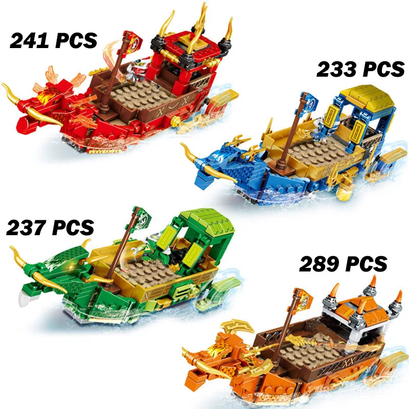 

Ninja Blocks Childrens Toys Boat Dragon Boat Race Friend Assembled Building Block Combination Parent-child Toy Boy Birthday Gift