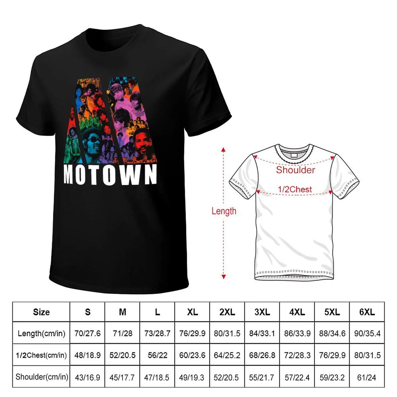 Фото Футболка Tamla Soul Motown Collective в стиле винтажных семидесятых годов с коллажем звукозаписей и поп-артом, повседневная футболка для повседневной носки. №2