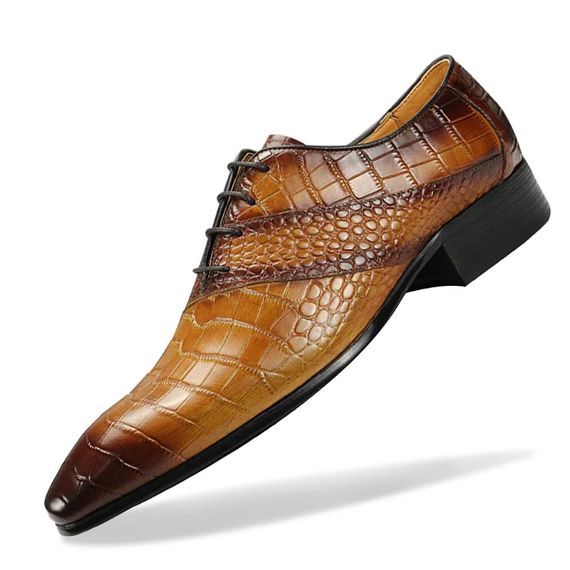 

Dress Shoes For Men Oxford Made Wedding Premium Leather Sole Full Crocodile Skin Pattern Casual Business sapato social masculino