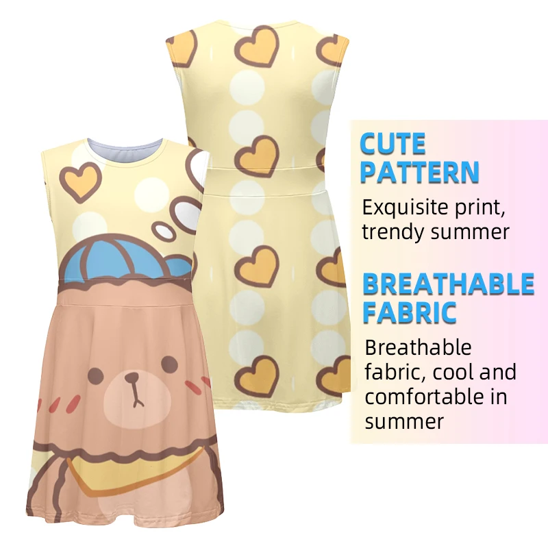 

Mix style Fit and Flare Girl's nightdress short sleeve Mid Calf Cotton Children Pajamas Girl Princess Nightgown Outer Dress