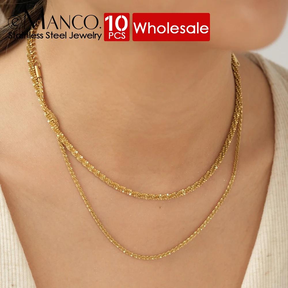EManco 10 шт. цепочка из нержавеющей стали ожерелье 2 4 мм тонкая искусственная кожа