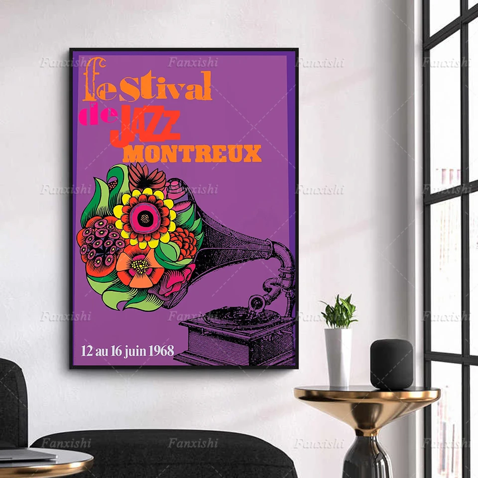 

Wall Art Hd Print Jazz Music Festival Vintage Festival Advertising 1960'S Pictures Home Decor Modular Canvas Painting Music Gift