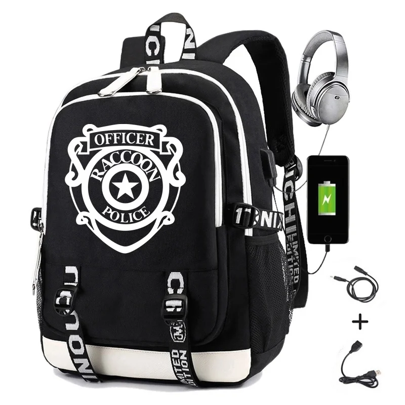 

Raccoon Police Backpack for Men Print RPD Boys Girls Student School Laptop Bag Women Causal Functional Waterproof Rucksack