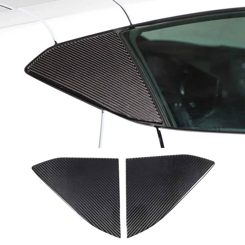 

For Chevrolet Corvette C8 Z51 Z06 20-23 Manual Convertible Version Rear Triangle Glass Decorative Sticker Carbon Fiber Accessory