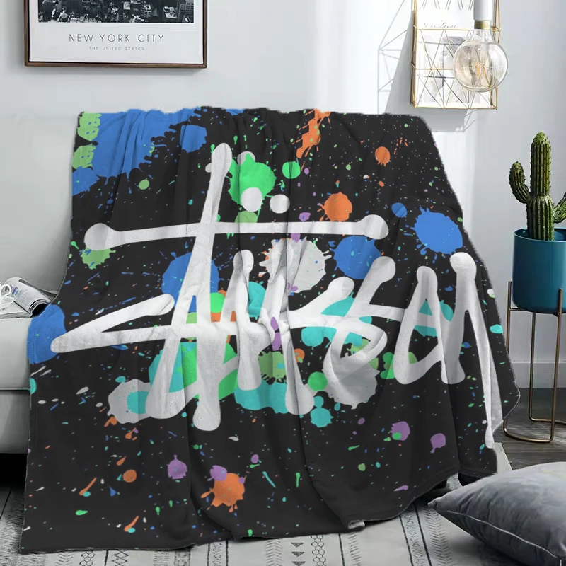

S-stussy Nap Blanket for Living Room Decorative Sofa Boho Home Decor Shaggy Throw Blankets for Travel Nordic Fluffy Soft