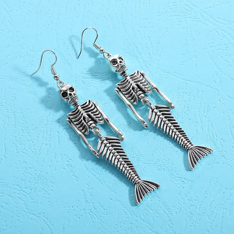 

Alloy Mermaid Skeleton Pendant Ornaments Accessories Ear Studs