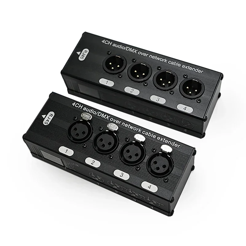 Фото XLR Audio Snake 4-канальный 3-контактный многосетевой выключатель для студии сценической записи, женский и мужской кабель, удлинитель сетевого сигнала №3