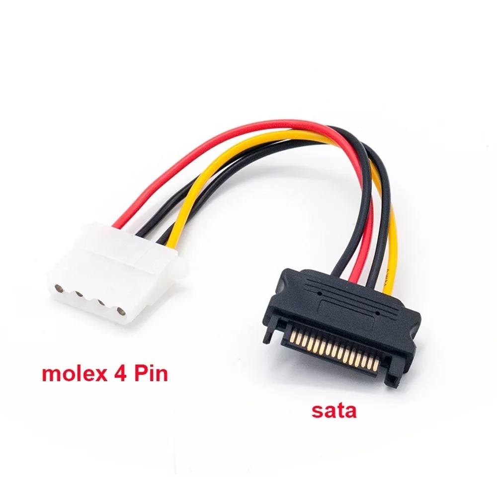 2323 LSM 4 Pin Molex IDE To 15pin SATA Cable Female Male Power Supply Hard Drive Adapter SATA Extension Cable Adapter Line High