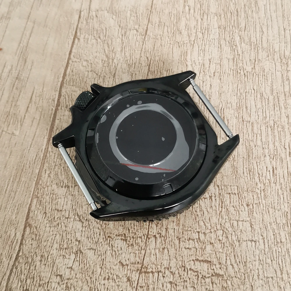 41.5mm Watch Case PVD Black Stainless Steel Black/white Ring Replacement SKX007S Handle Fit NH35 NH36 4R Movement