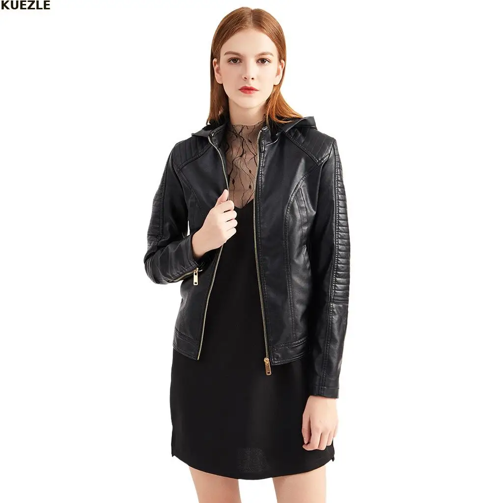 

Plush Hooded Jacket 2022 fleece European and American autumn Winter Clothes Detachable Leather Clothes Women Plush warm Jackets