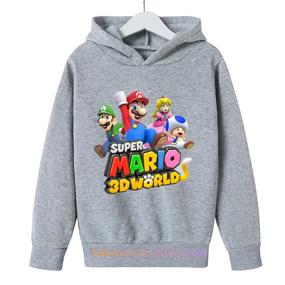 

3-14 Years Old Children's Super Mario bros Children's Clothing Autumn Baby Sweater Print Pokemon Girls Pullover Boys