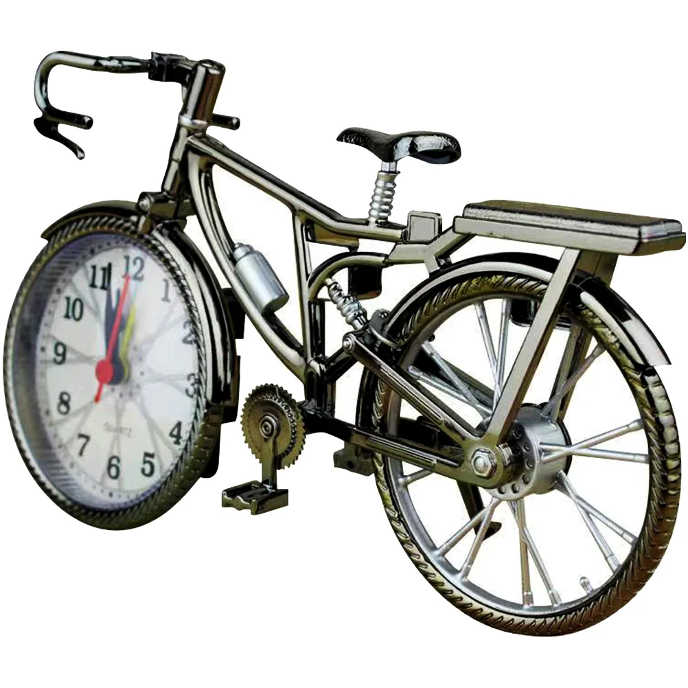 

Clock Alarm Bike Desk Model Vintage Metal Statue Sculpture Table Wall Retro Bedside Training Wakeup Dorm Gift Lovers Ornaments