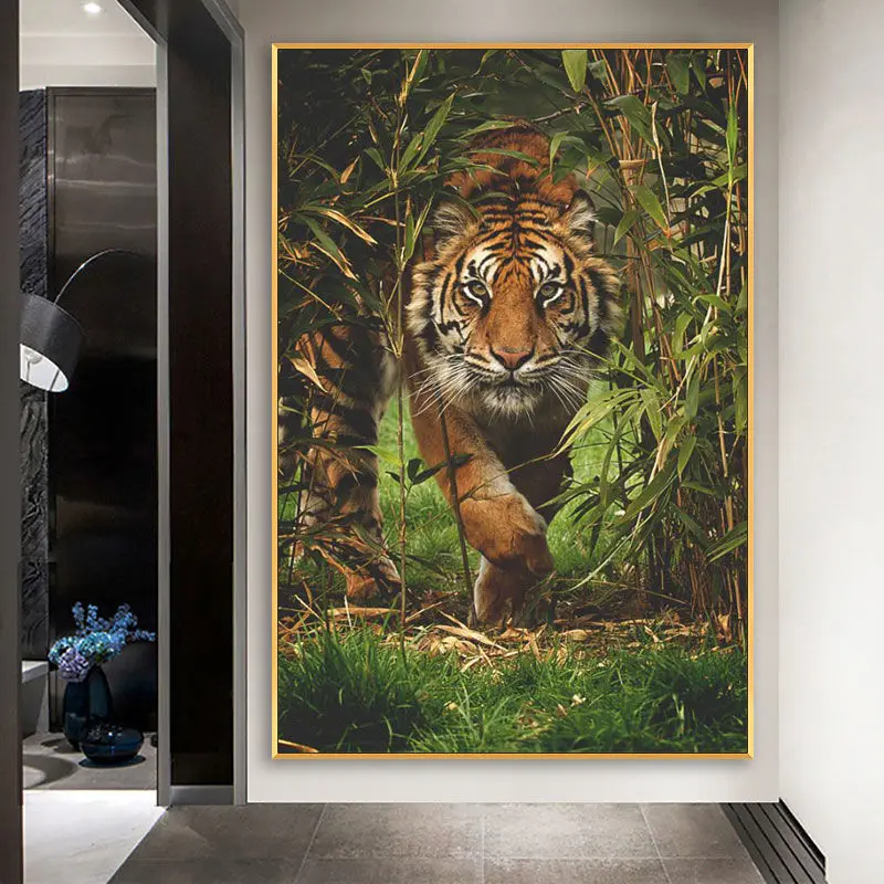 

Diamond Painting Full Diamond Tiger Downhill Living Room Landscape Decorative HandmadeDIYStick-on Crystals New Painting