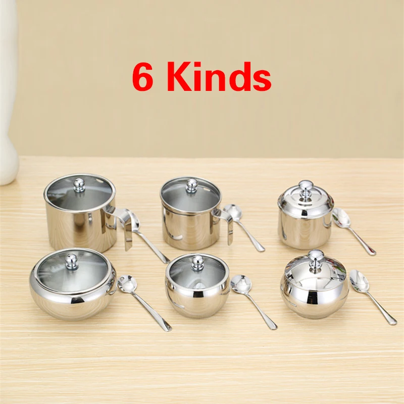 

304 stainless steel seasoning pot household seasoning pot salt pot set seasoning box pepper can oil can kitchen supplies