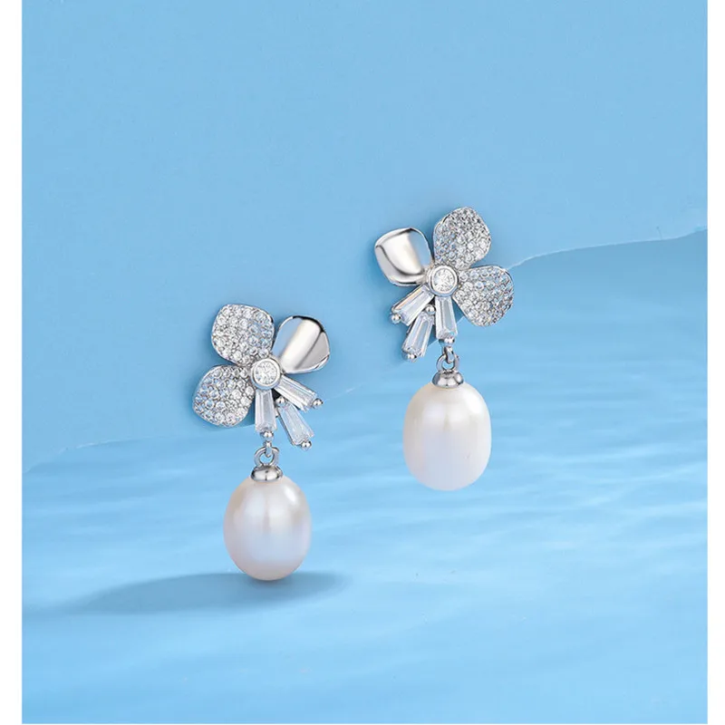 

Женские серьги из серебра 925 пробы, с жемчугом