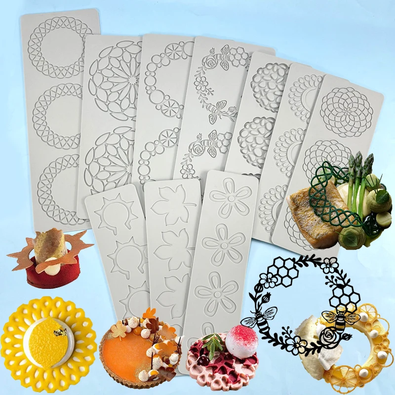 Meiбум гирлянда листья дизайнерский кружевной коврик сахарное ремесло