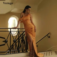 verngo long prom dresses one shoulder off shoulder pleats side slit mermaid prom dress sexy party event dress simple outfit