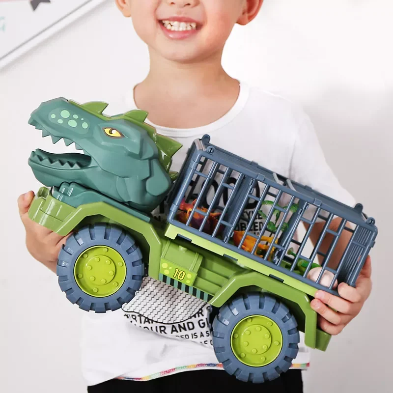 

Children Dinosaur Transport Car Oversized Inertial Crane Cars Carrier Truck Toy Pull Back Vehicle Toy For Kids Christmas Gift
