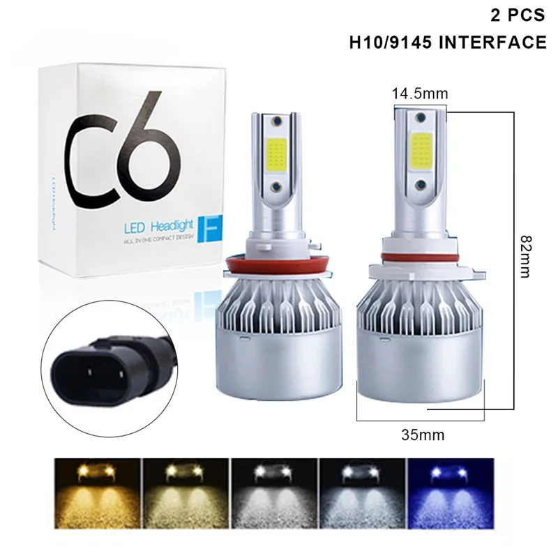 

2PCS Led Car Headlight Auto Lamps Fog Lights 3000K 6000K 8000K 4300K H7 H4 Bulb H8 H1 H3 H11 HB3 9005 HB4 9006 9007