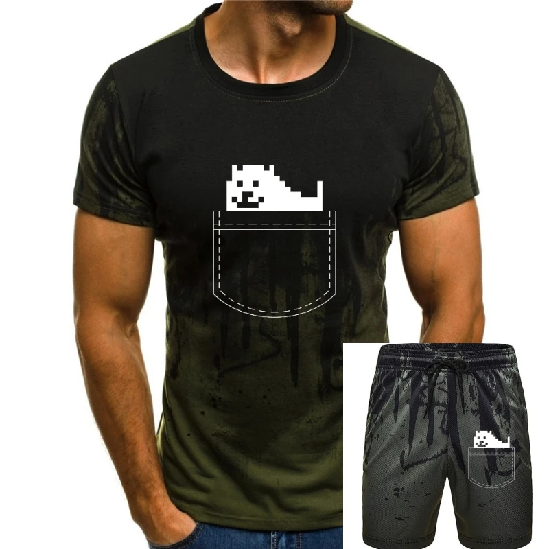 

Title: Undertale Dog Pocket T Shirt popular men's short sleeve men White printed Tshirt Summer large TShirts Cotton tops