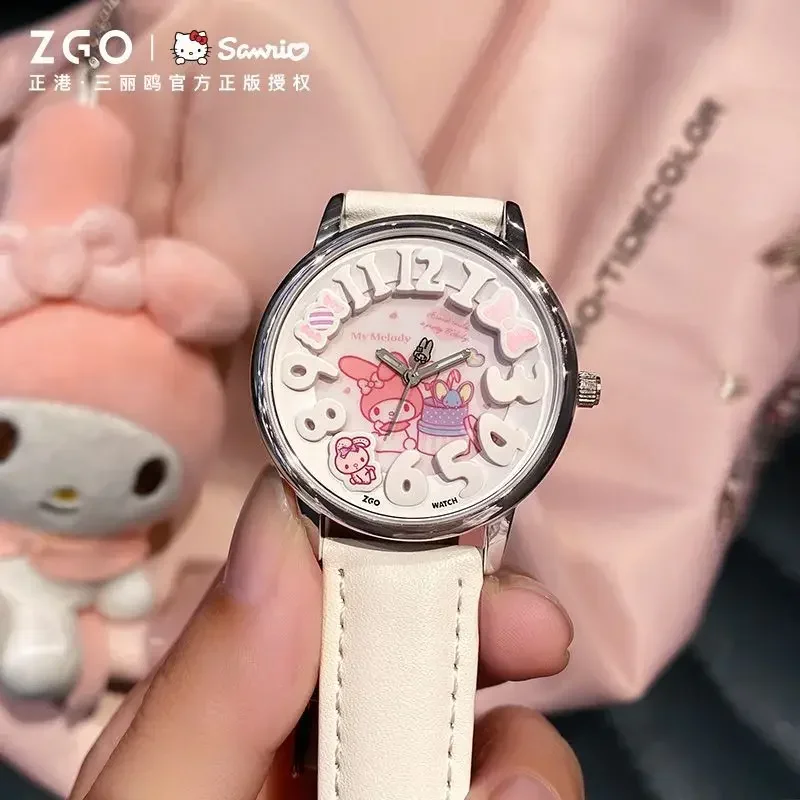 Светящиеся часы ZGO Sanrio Hello Kitty кварцевые Melody Cinnamoroll для девочек детские подарки на